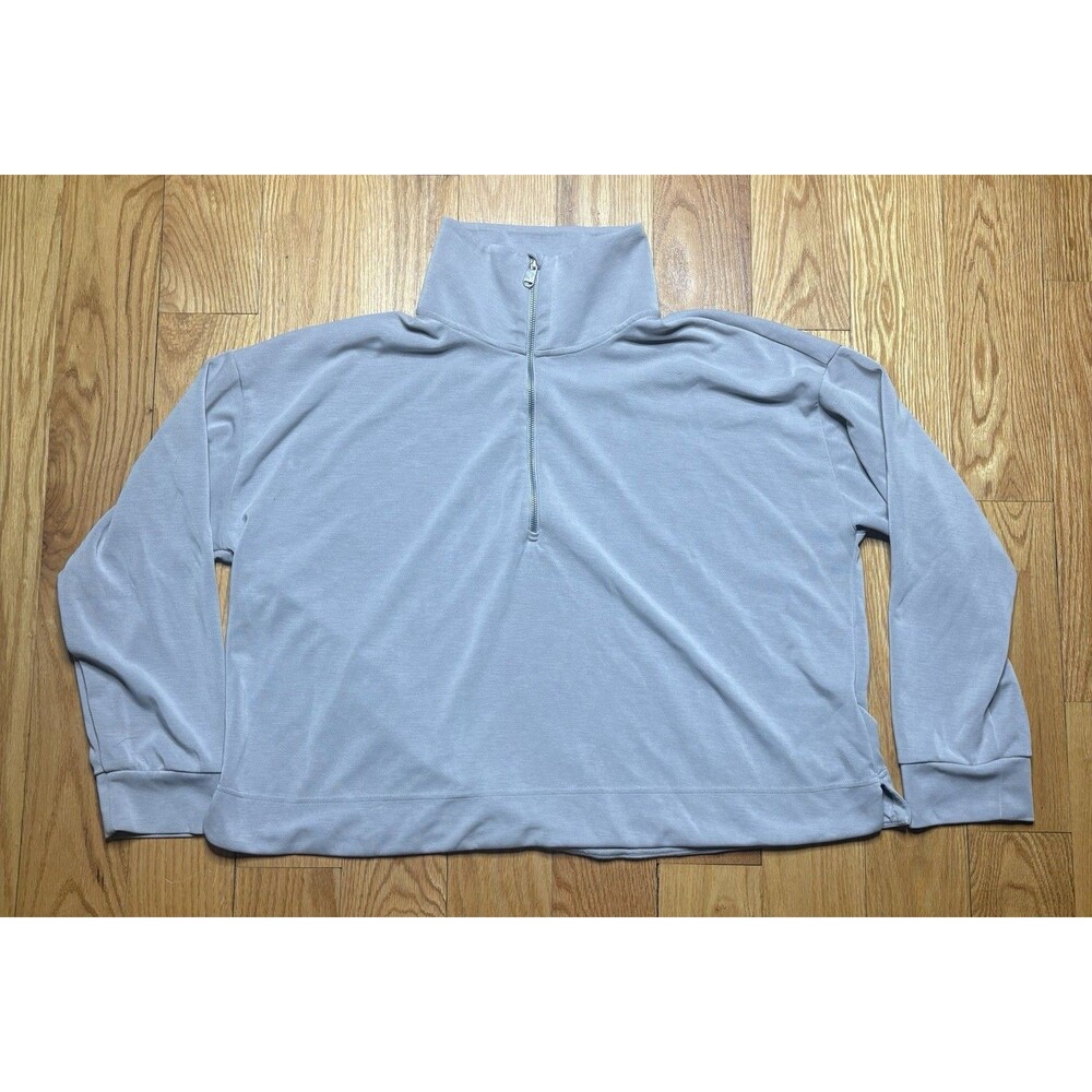 Athleta Seasoft Quarter 1/4 Zip Light Purple SOFT Sweatshirt Pullover Plus 1X